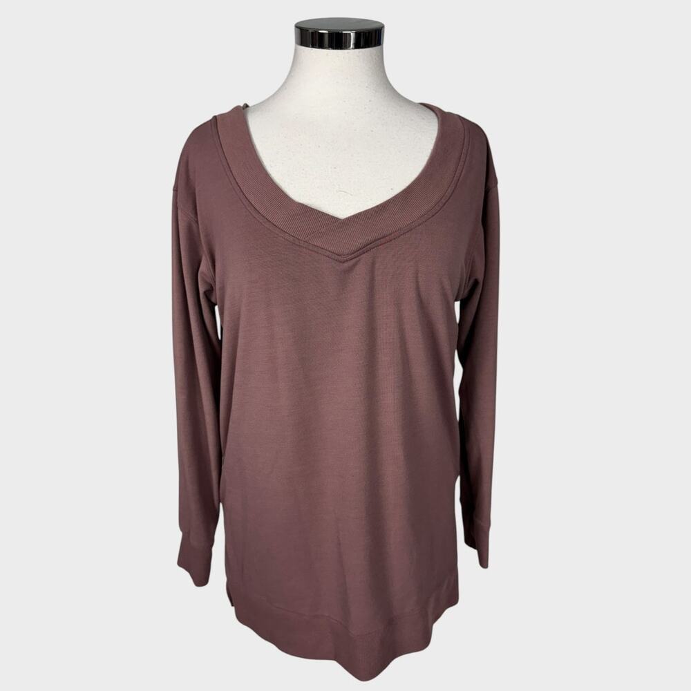 MTA Sport Small Scoop Neck Sweatshirt Dark Pink Brown